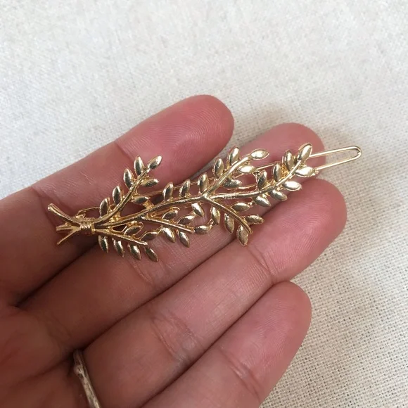 Gold Leaf Hair Barrette NWOT - Picture 4 of 7